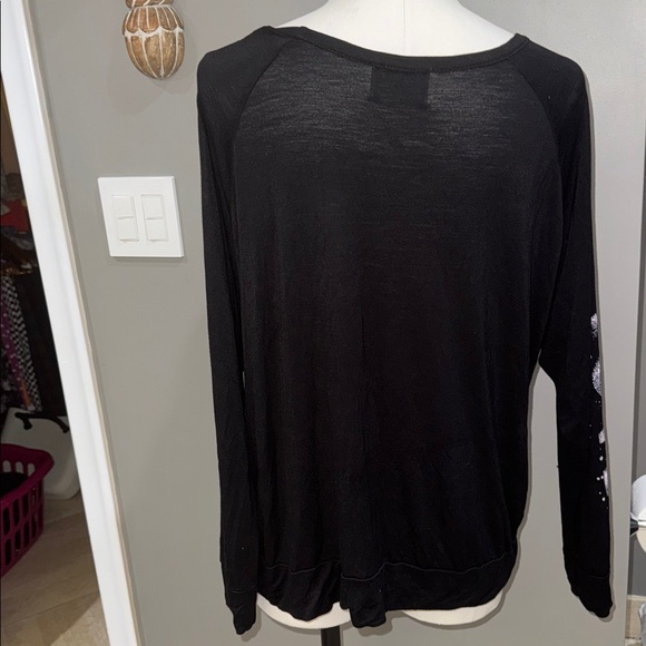 Black Heart Print Women's Tunic Top - Picture 5 of 6